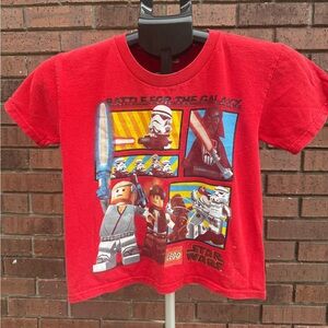 Disney Star Wars Lego Youth Red S/S T-Shirt 2009 Size Small Fair Used